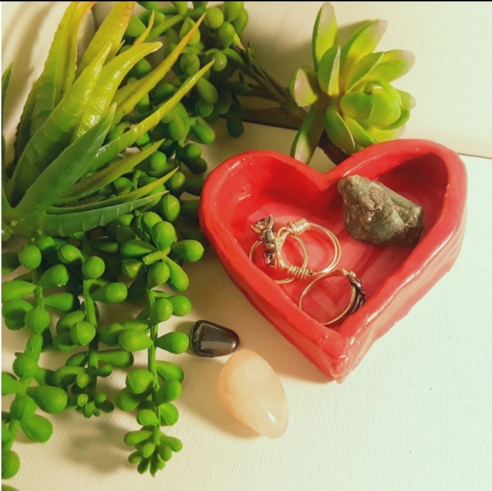 Clay Trinket Trays Heart Ysk Aesthetic design handmade clay r…